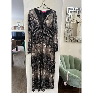 Peerless Brown & Black Women's Night Robe/Gown Size L